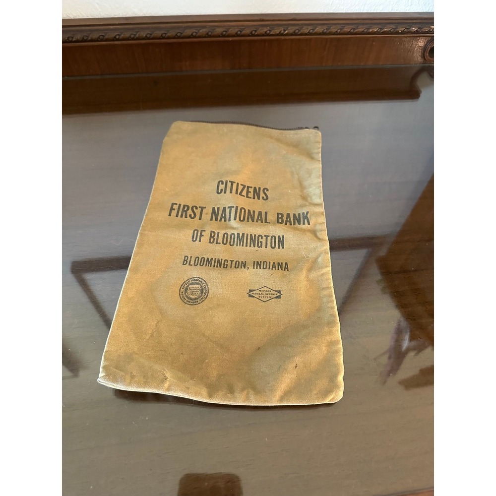 Vintage Citizens First National Bank of Bloomington Indiana Bang Bag